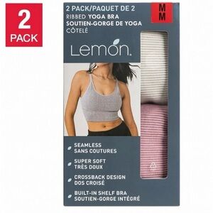 Women's Seamless Ribbed Sports Bra 2-Pack - Pink and Off White